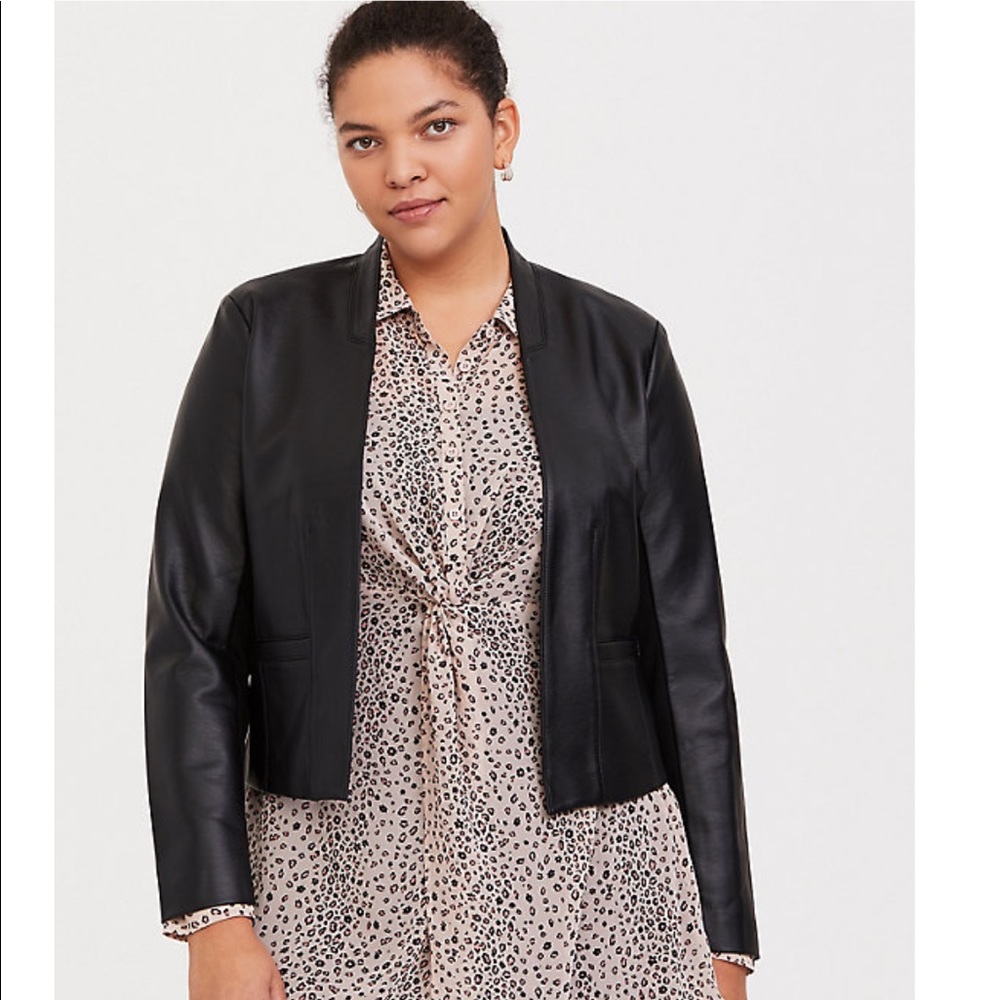 Torrid Size 6 Black Faux Leather Jacket
